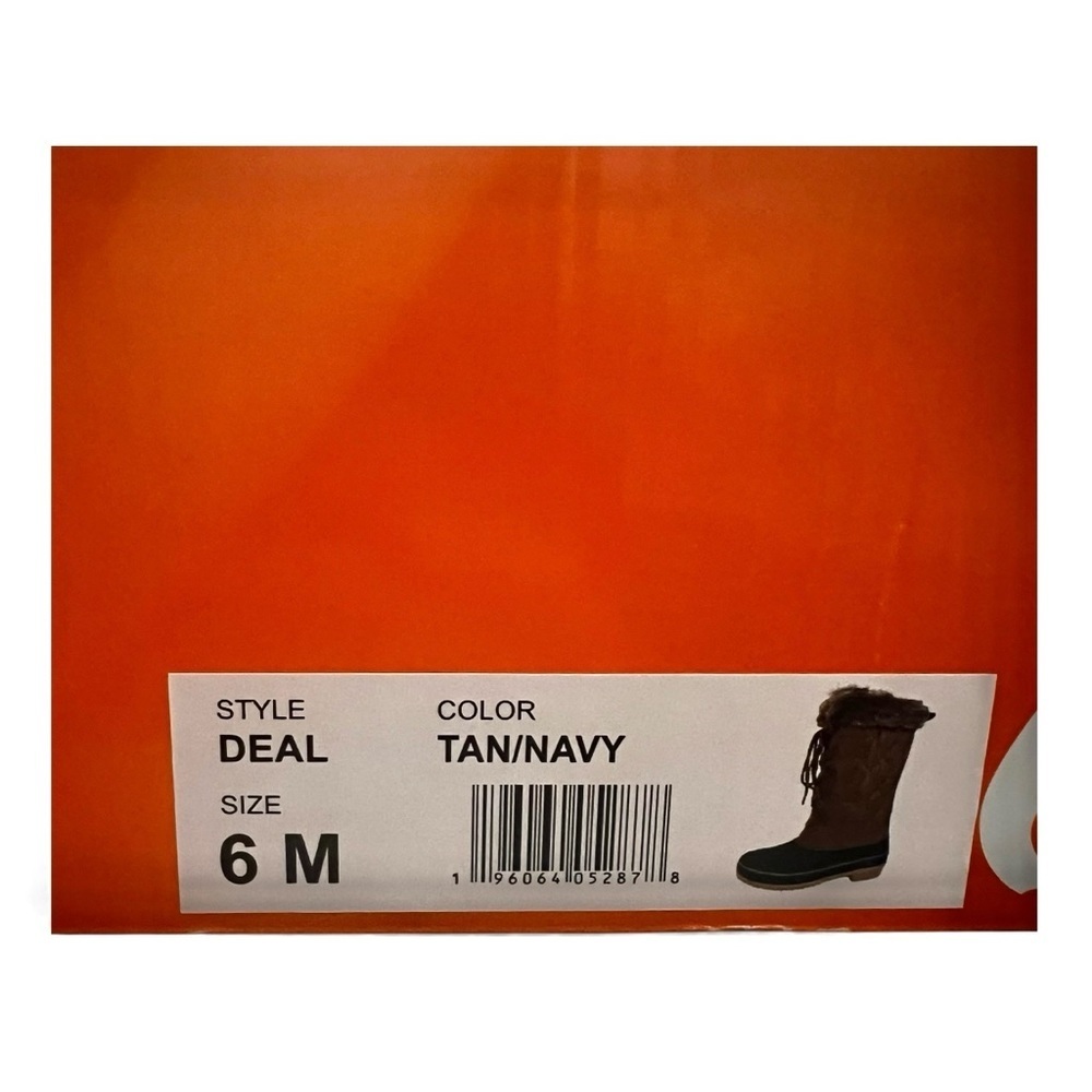 Sporto Deal Tan Navy Waterproof Lace-up Tall Duck Boots Women Size US 6 Gorpcore - Picture 9 of 9